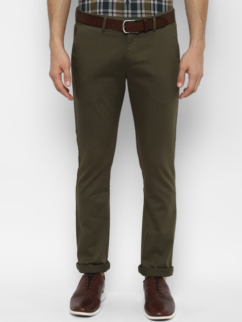 

Allen Solly Men Olive Green Slim Fit Solid Regular Trousers
