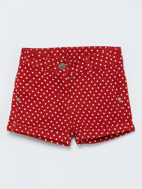 

max Girls Red Printed Regular Fit Regular Shorts
