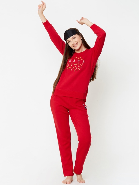 

Sweet Dreams Women Red & Yellow Printed Night suit