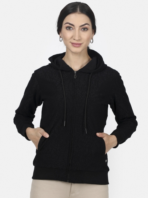 

Monte Carlo Women Black Solid Hooded Sweatshirt
