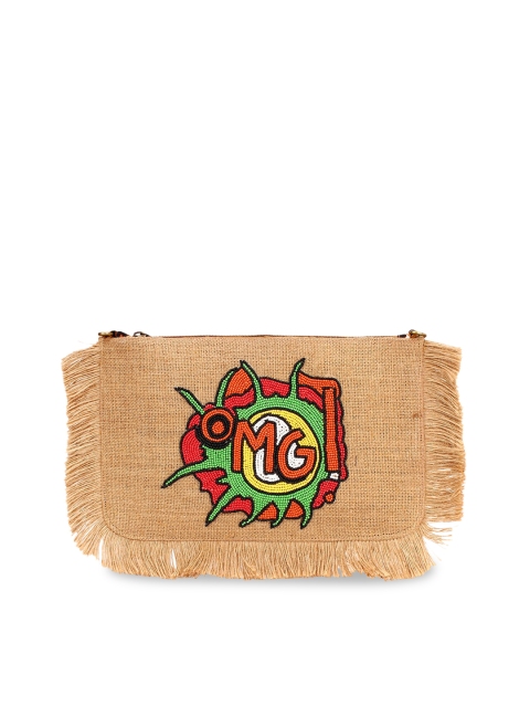 

Spice Art Beige Embroidered Purse Clutches