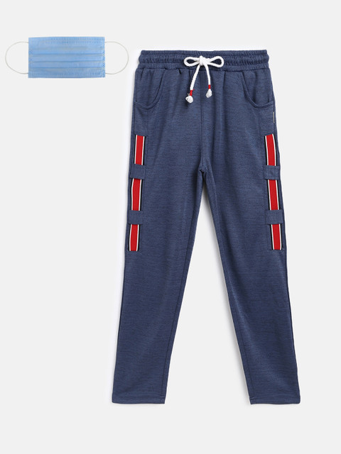 

Lil Tomatoes Boys Navy Blue Solid Trackpants