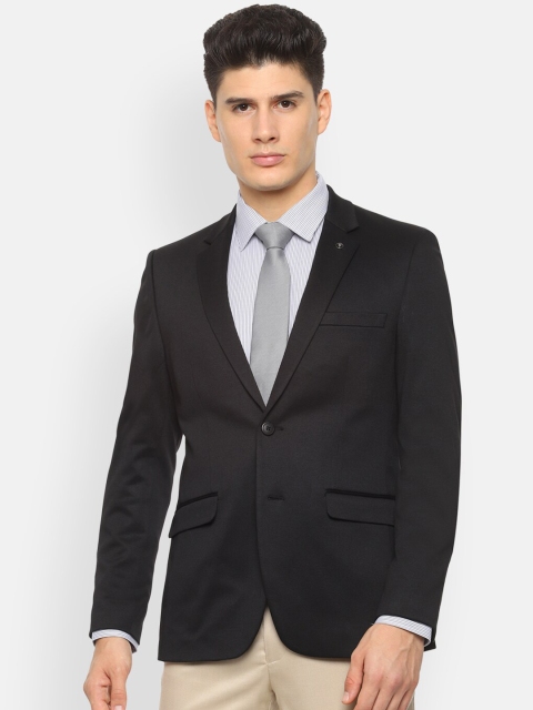 

Van Heusen Men Black Solid Slim-Fit Single-Breasted Formal Blazer