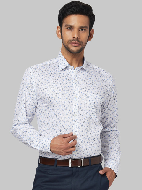 

Park Avenue Men White Regular Fit Printed Formal Shirt