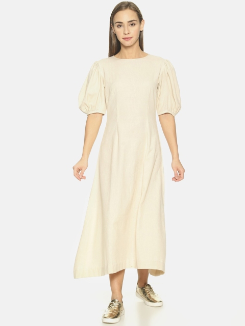

NANGALIA RUCHIRA Women Off-White Solid A-Line Dress
