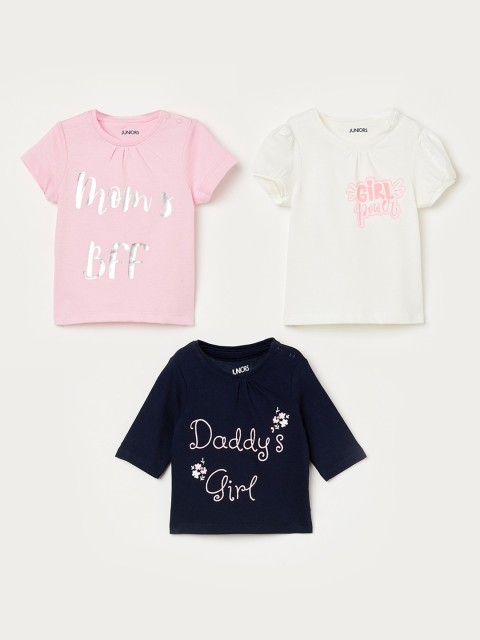 

Juniors by Lifestyle Girls Pack of 3 Printed Tops, Black