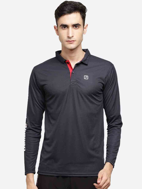 

SG Men Navy Blue Solid Polo Collar T-shirt