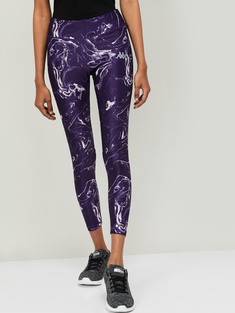 

Kappa Women Purple & Off-White Printed Tights
