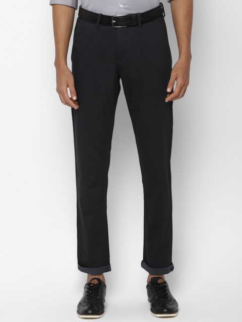 

Allen Solly Men Black Slim Fit Solid Regular Trousers