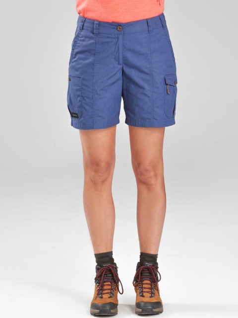 

FORCLAZ By Decathlon Women Blue Solid Regular Fit Trekking Cargo Shorts