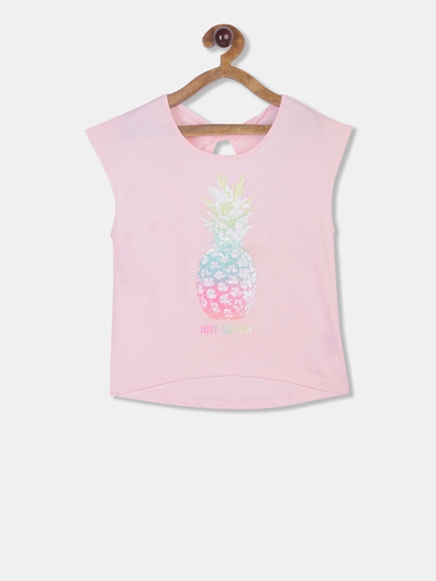 The Childrens Place Girls Pink Embellished Top