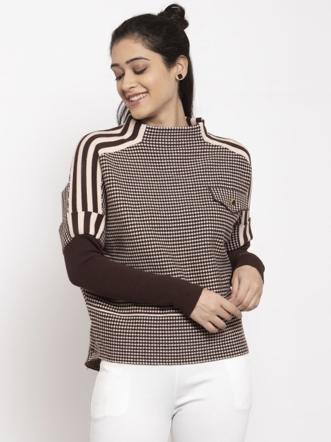 

Global Republic Women Brown Self Design Pullover Sweater