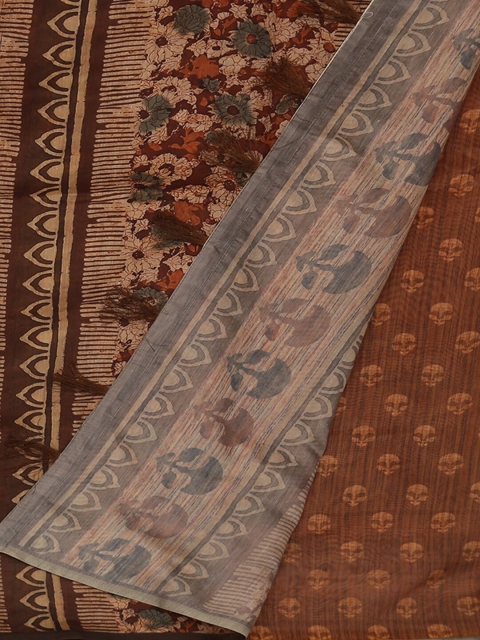 

Pothys Brown Printed Saree