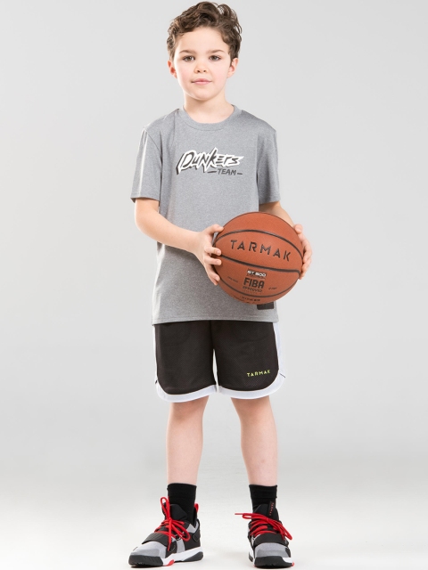 

TARMAK By Decathlon Boys Grey Printed Round Neck Basketball TS500 T-shirt