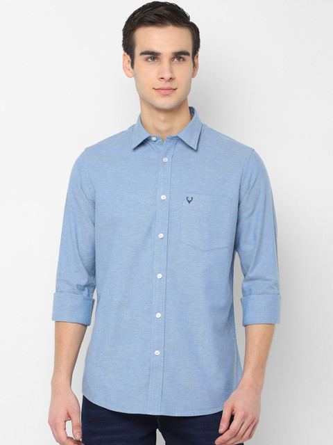 

Allen Solly Men Blue Slim Fit Solid Casual Shirt