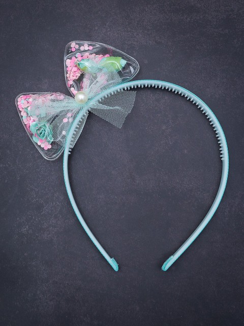 

Golden Peacock Turquoise Blue Embellished Hairband
