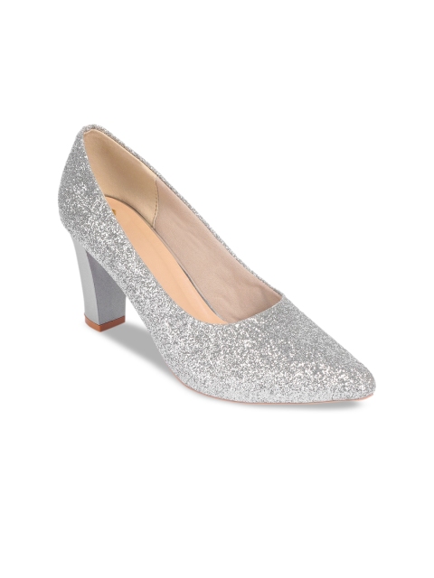 

Sole To Soul Women Silver-Toned Embellished Pumps