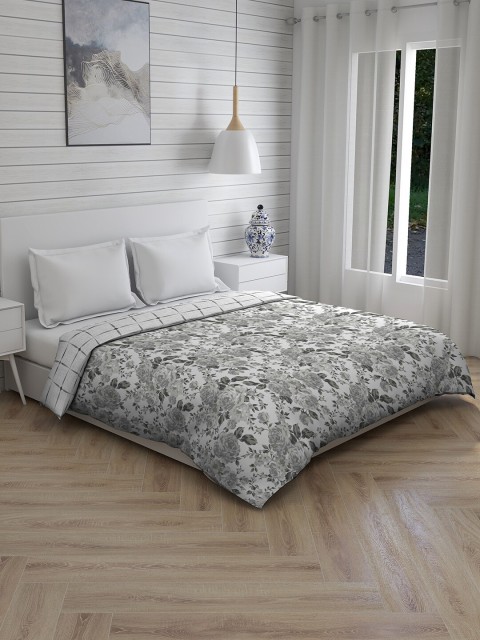 

Layers Grey & White Floral Mild Winter 144 TC Queen Double Bed Comforter