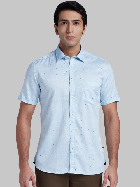 

Parx Men Blue Regular Fit Printed Casual Shirt