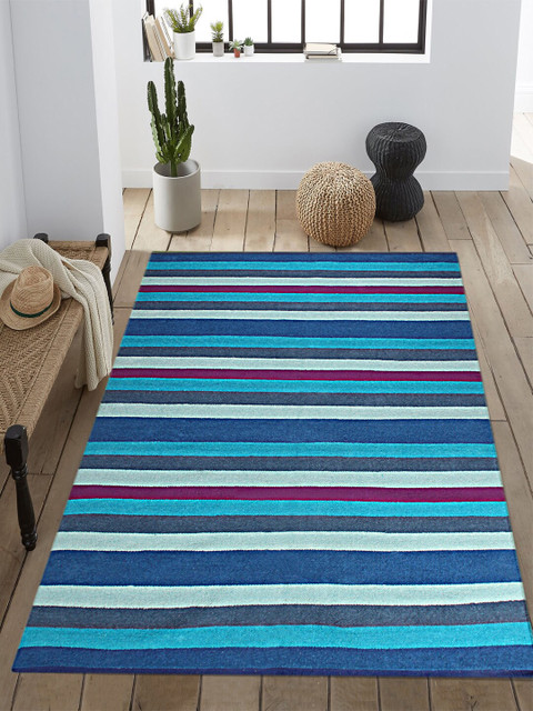 

Saral Home Blue Striped Anti-Skid Floor Mat