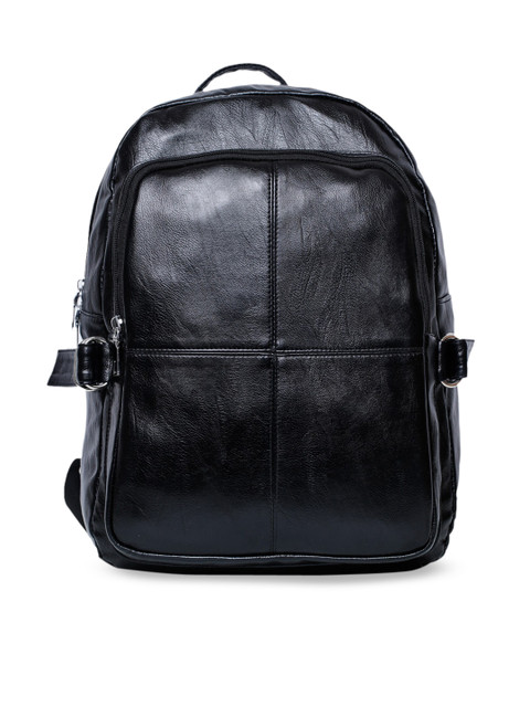 

Carry Trip Unisex Black Solid Leather Backpack