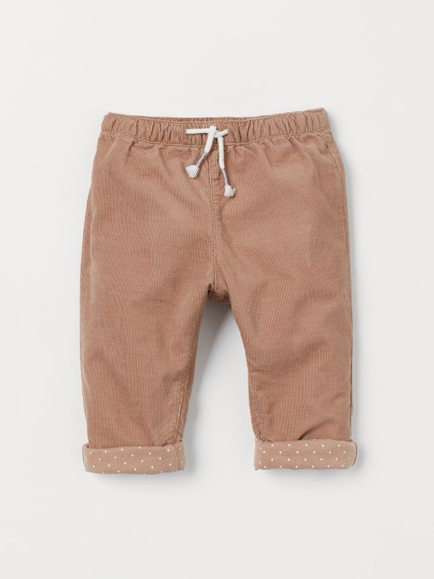 

H&M Girls Beige Lined Corduroy Trousers