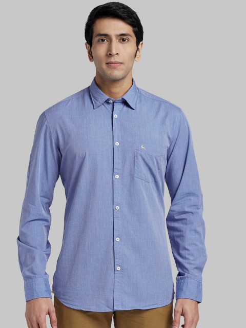 

Parx Men Blue Regular Fit Solid Casual Shirt