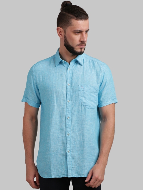 

Parx Men Blue Regular Fit Solid Casual Shirt