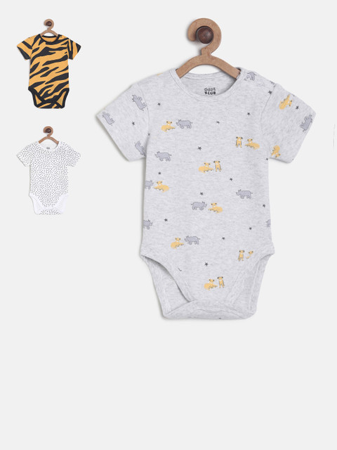 

MINI KLUB Boys Pack Of 3 Printed Bodysuits, Multi