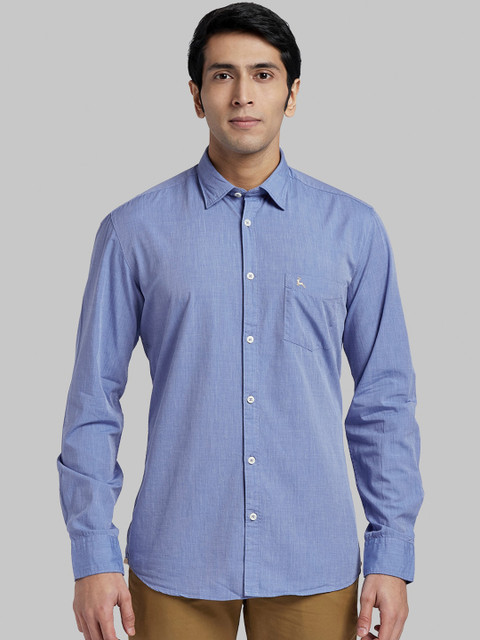 

Parx Men Blue Regular Fit Solid Casual Shirt