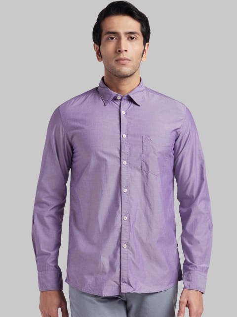 

Parx Men Purple Regular Fit Solid Casual Shirt