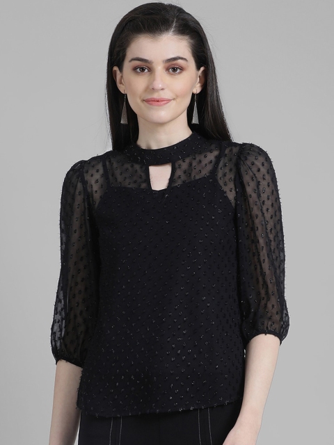 

Zink London Women Black Embellished Top