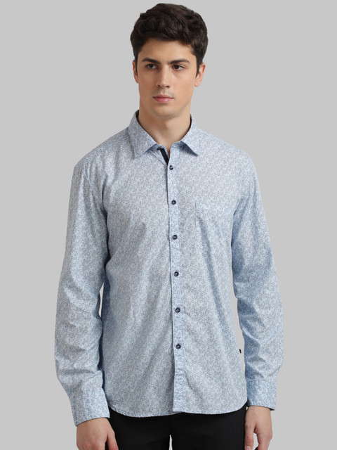 

Parx Men Blue & Grey Regular Fit Printed Casual Shirt