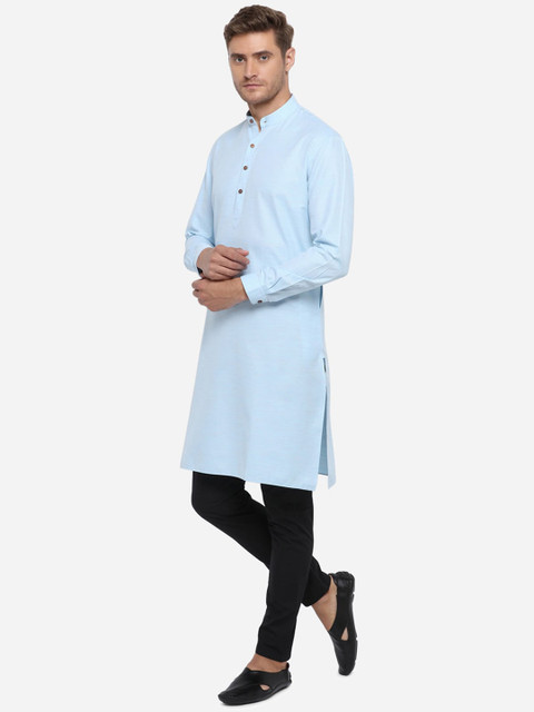 

JADE BLUE Men Blue Solid Straight Modi Kurta
