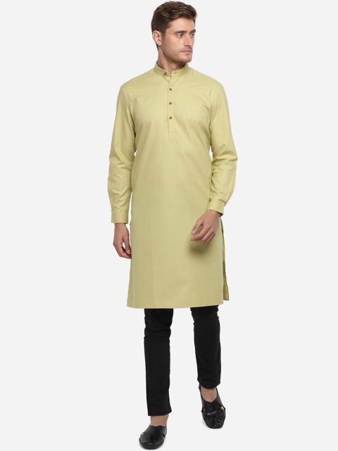 

JADE BLUE Men Green Solid Straight Modi Kurta