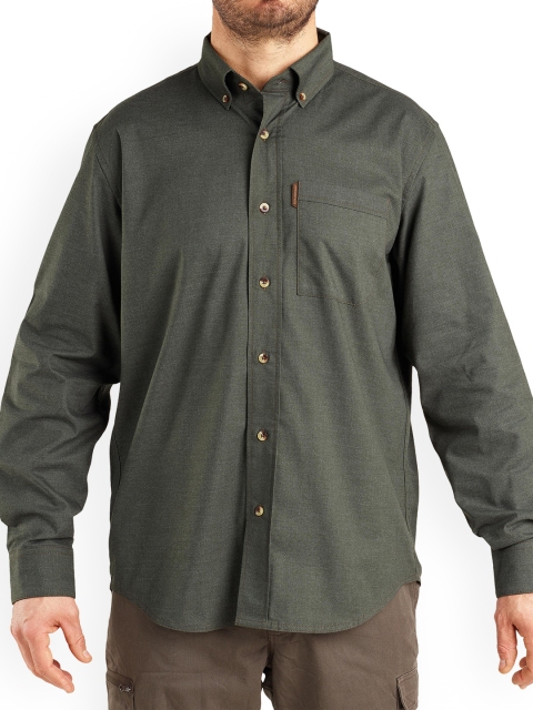 

SOLOGNAC By Decathlon Men Olive Green Regular Fit Solid Hiking Shirt
