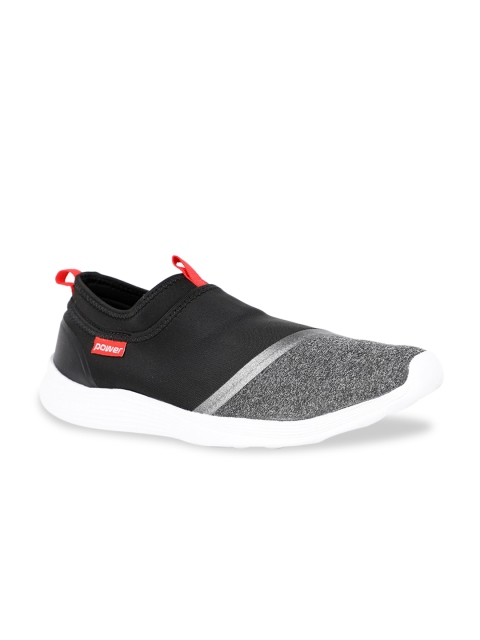 

Power Men Black & Grey Textile Walking Shoes