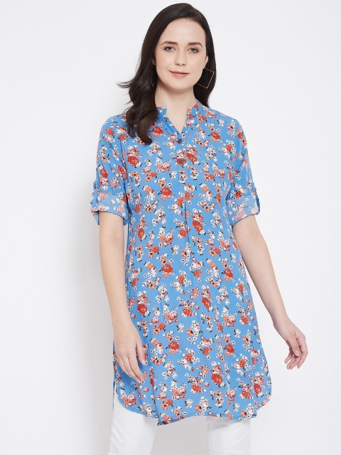 

Ruhaan Womens Floral Printed Tunic, Blue