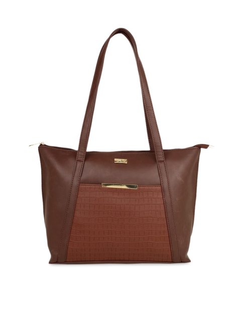 

yelloe Brown Textured Shoulder Bag