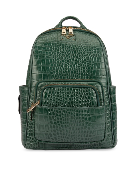 

Da Milano Unisex Green Textured Backpack