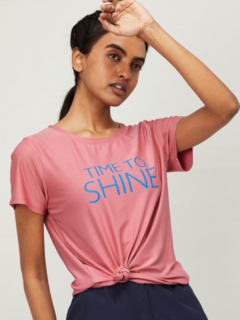

Kappa Women Pink Printed Round Neck T-shirt