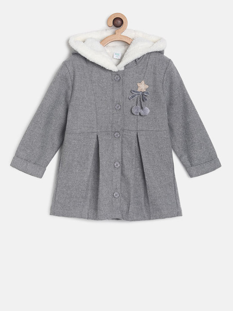 

MINI KLUB Girls Grey Solid A-Line Dress