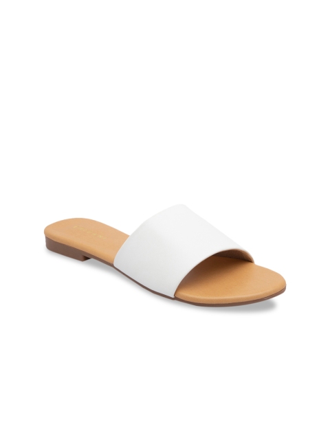 

ERIDANI Women White Solid Open Toe Flats