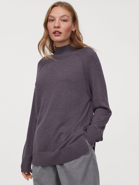 

H&M Women Purple Turtleneck Jumper