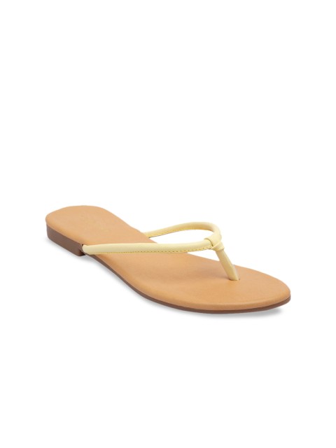 

ERIDANI Women Yellow Solid Open Toe Flats