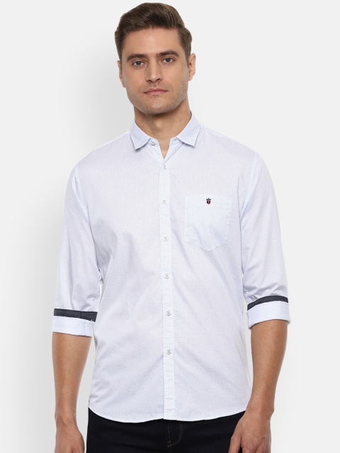 

Louis Philippe Jeans Men White Slim Fit Printed Casual Shirt