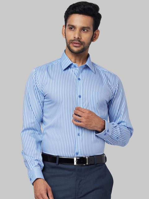 

Park Avenue Men Blue Regular Fit Striped Formal Shirt