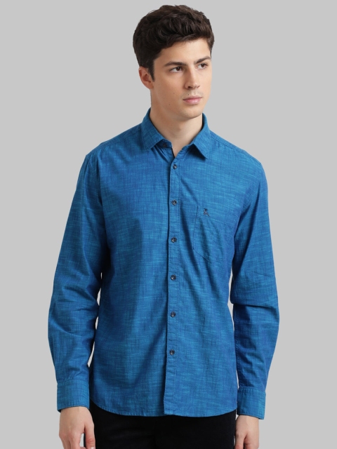

Parx Men Blue Regular Fit Solid Casual Shirt