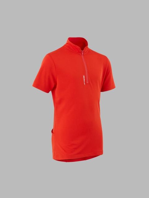 

Btwin By Decathlon Unisex Kids Red Solid Hood T-shirt