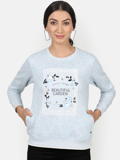 

Monte Carlo Women Blue Printed Sweatshirt